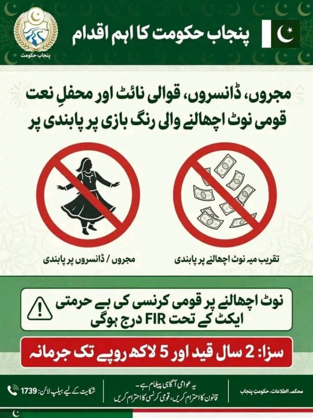 حقیقت کیا ہے: کیا پنجاب حکومت نے مجرا اور قوالی تقریبات میں نوٹ نچھاور کرنے پر پابندی عائد کی ہے؟